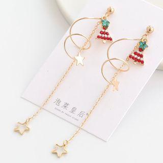 Christmas Tree & Star Rhinestone Dangle Earring