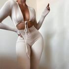 Long-sleeve Cut-out Jumpsuit