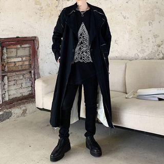 One-button Contrast Trim Coat