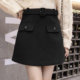 A-line Striped Mini Skirt