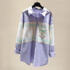 Long-sleeve Knit Panel Shirt