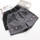 Paw Embroidered Band Waist Shorts