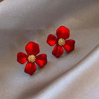Flower Stud Earring 1 Pair - Red - One Size