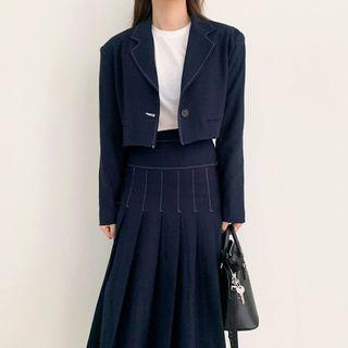 Cropped Jacket / A-line Midi Skirt