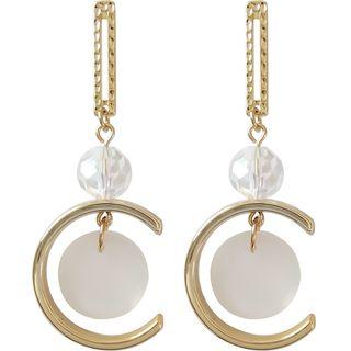 Glass Ball Disc & Letter C Drop Earring