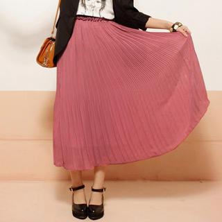 Frill-trim Pleated Maxi Skirt