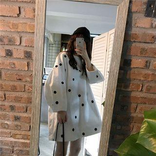 Lantern-sleeve Polka Dot T-shirt Dress