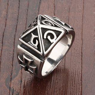 Pyramid Titanium Steel Ring