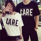 Couple Matching Short-sleeve Lettering T-shirt