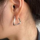 Geometric Hoop Earring 1 Pc - Silver - One Size