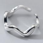 Wavy Sterling Silver Open Ring S925 Sterling Silver - 1 Pc - Silver - One Size
