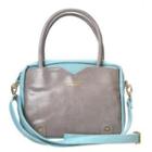Two-tone Tote With Strap Light Blue - One Size