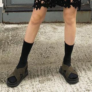 Cross-band Slingback Slide Sandals
