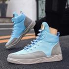 Two Tone Lace-up High-top Sneakers