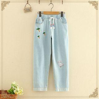 Carrot And Rabbit Printed Jeans