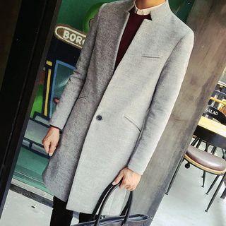 Plain Stand-collar Coat