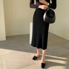 H-line Long Rib Knit Skirt