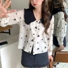 Collared Button-up Floral Blouse
