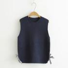 Tie-side Ribbed Knit Vest