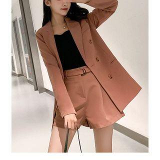 Plain Blazer / Wide-leg Shorts / Dress Pants / Set