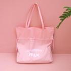 Lettering Drawstring Shopper Bag  Pink - One Size
