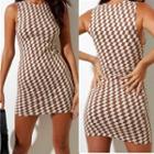 Diagonal Checkered Tank Dress
