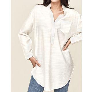 Half-placket Loose-fit Blouse
