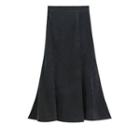 Midi A-line Ruffle Hem Corduroy Skirt