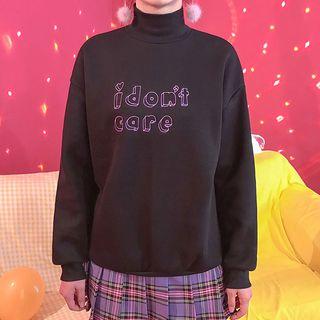 Turtle-neck Lettering Sweatshirt