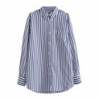 Long Sleeve Striped Loose-fit Shirt