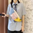 Color Block Nylon Zip Sling Bag
