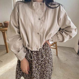 Drop-shoulder Cropped Safari Jacket