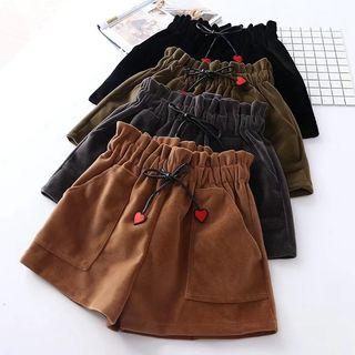 Elastic-waist Embroidered Wide-leg Shorts