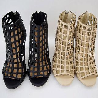 Stiletto-heel Openwork Sandals