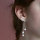 925 Silver Plating Faux Pearl Dangle Earring 925 Silver Plating - One Size