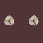 Irregular Ear Stud 1 Pair - Ear Stund - S925silver - Gold & White - One Size