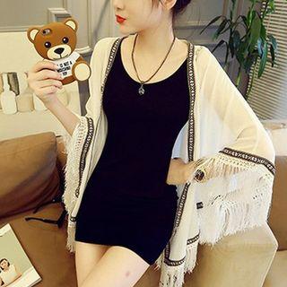 Fringed Embroidery-trim Light Cape