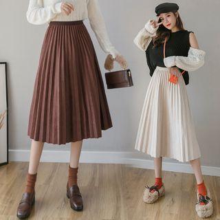 Chenille Accordion Pleat A-line Skirt