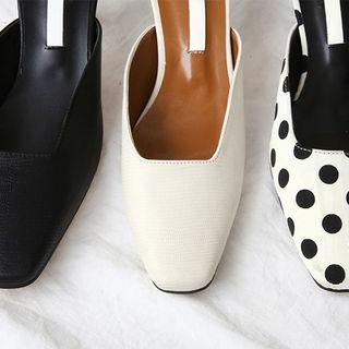 Square-toe Plain / Polka-dot Mules