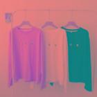 Long-sleeve Round Neck Print T-shirt