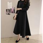 Round-neck Fleece-lined A-line Dress