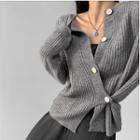 Button-details Ribbed-knit Sweater In 5 Colors