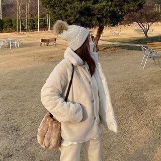 Reversible Wide-collar Faux-fur Jacket