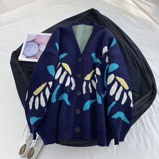 Long Sleeve Jacquard Cardigan