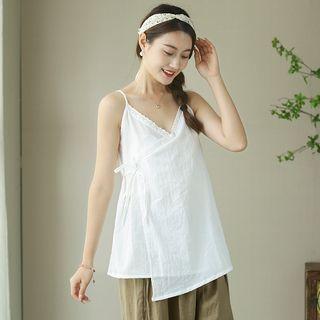 Lace Trim Wrap Camisole Top