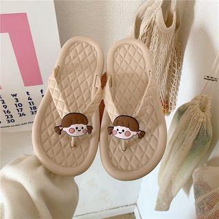 Cartoon Quilted Flip-flops