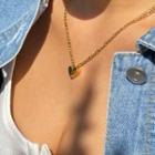 Magnetic-heart Chain Necklace Gold - One Size