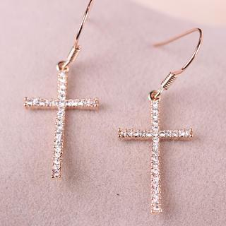 Rhinestone Cross Earrings