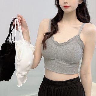 Wood Ear Trim Cropped Camisole Top