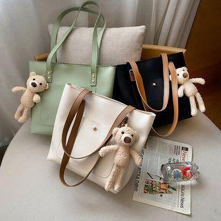 Set: Plain Tote Bag + Bear Charm